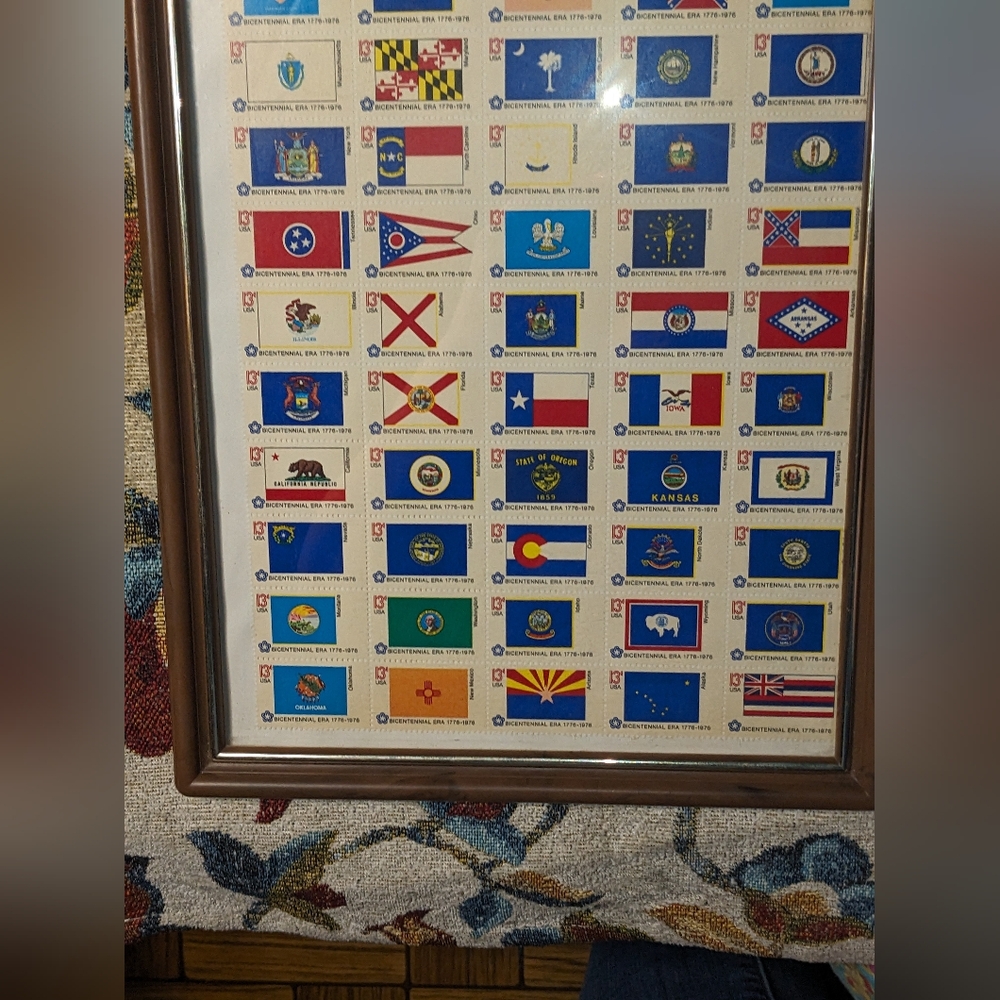 Vintage State Flags Framed Print